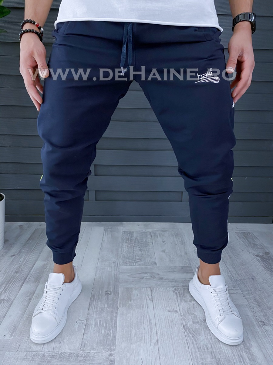 Pantaloni de trening conici bleumarin A9566 O3-1